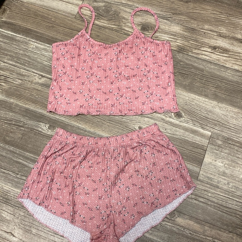 floral cropped pj set 🌷